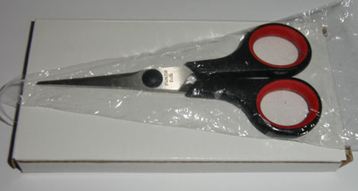 1x Bastelschere spitz rot schwarz Schere 14 cm Stainless steel NEU