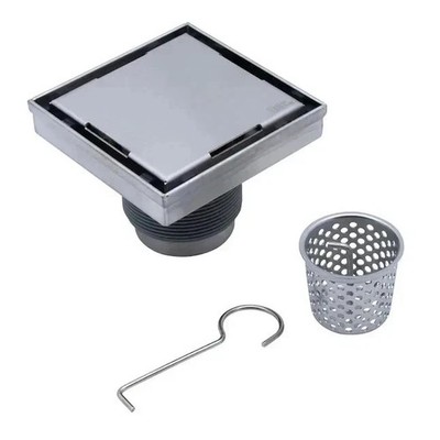 Oatey Vivante 4'' x 4'' Decorative Square Shower Drain   2-in-1 Reversible Tile