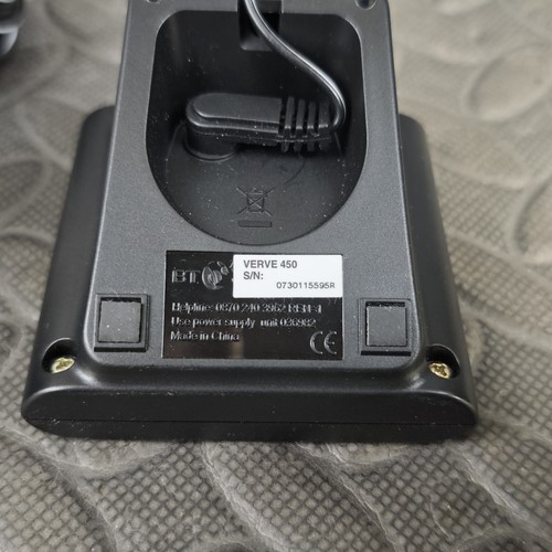 BT Verve 450 Cordless Phone Cradle Dock Holder & Power Lead Black - Afbeelding 4 van 7