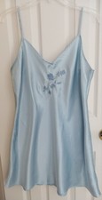 Vintage California Dynasty Light Blue Slip Dress/Night Gown Size Large