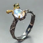 Handmade Natural Moonstone Ring 925 Sterling Silver Size 7 /R463923