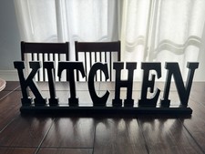 Black Wood Freestanding Decorative Kitchen Letters Sign