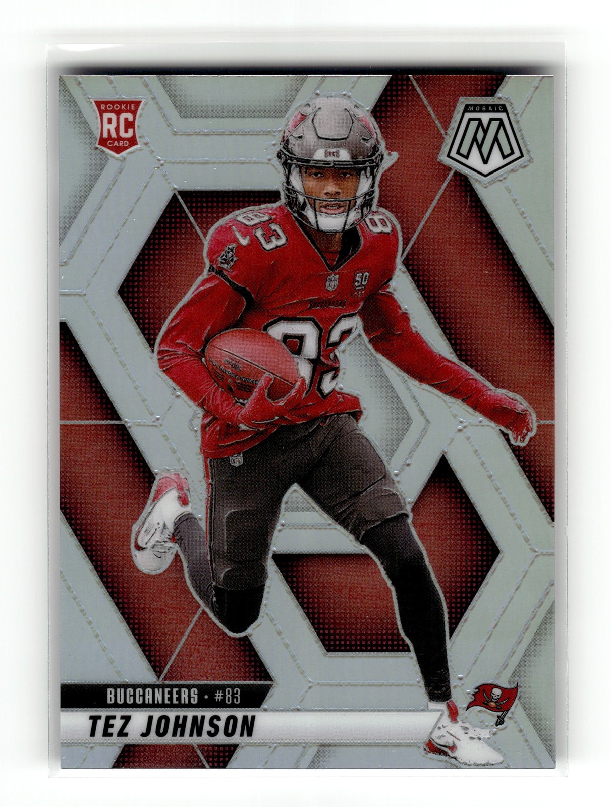 Tez Johnson 2025 Panini Mosaic #316 Rookie Tampa Bay Buccaneers Silver RC