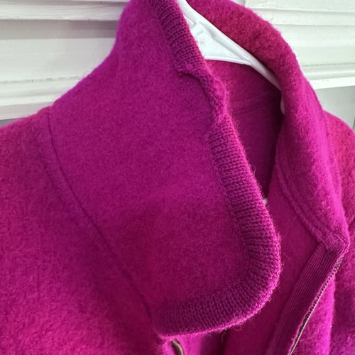 Lisa International HOT CARNATION PINK BOILED WOOL COAT Size XL Women's Jacket - Picture 7 of 7