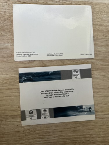 2001 bmw z3 roadster 3.0l Owners Manual Set with Leather Case - Bild 17 von 18