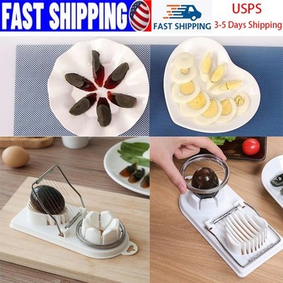 2in1 Stainless Steel Wire Egg Cutter Slicer with PP Base Kitchen Accessory