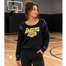 LA Lakers Ultra Game Sweatshirt Women's XS Black Purple NBA Crewneck