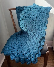 Soft Handmade Crochet Blanket / Afghan (Turquoise)