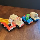 Vintage Little People Post Mail Man Carrier Fire Truck Ambulance Police Car Lot