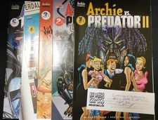 ARCHIE VS PREDATOR II 1-5 B VARIANT COMIC SET COMPLETE SIGNED HACK 2019 VF+
