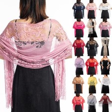 Dazzling Prom Tulle Lace Wrap Scarf with Tass...