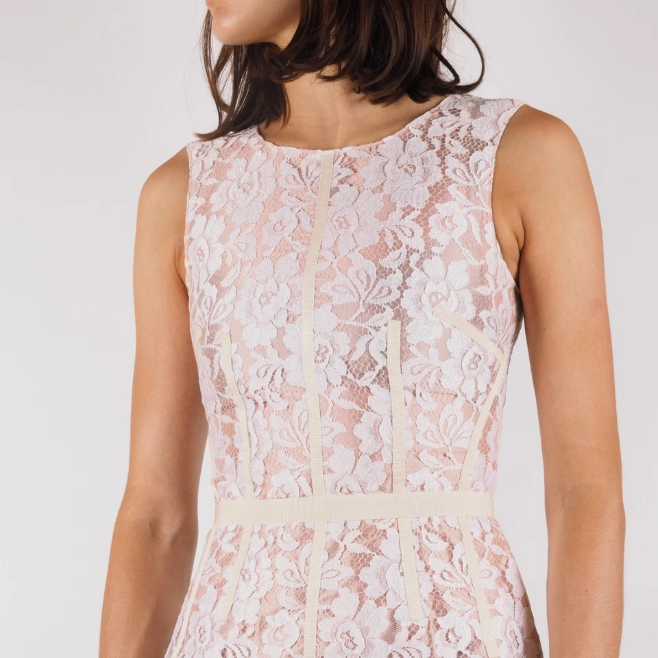 Mini vestido Dolce & Gabbana D&G vintage para mujer superpuesto de encaje sin mangas IT 38 Foto 4 de 4