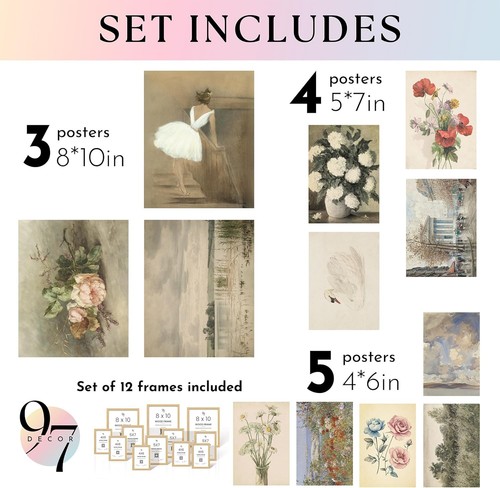 Artisan Framed Vintage Posters - Landscape and Botanical Wall Decor Collection - Picture 4 of 8