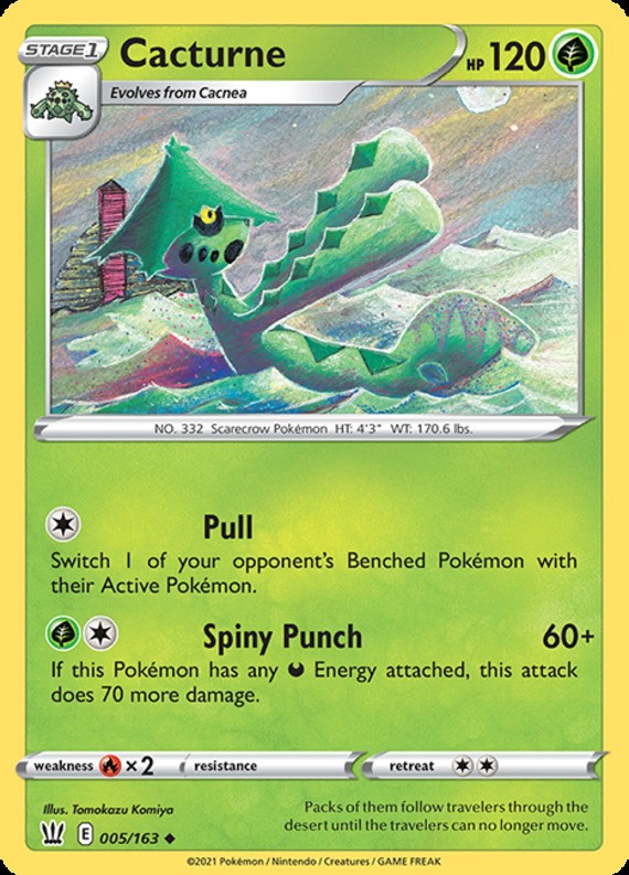 Cacturne - 005/163 - Uncommon (Near Mint) Battle Styles - Grass Pokémon