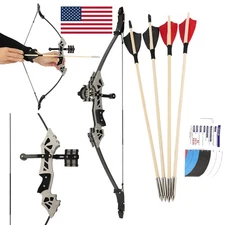 16lbs Mini Recurve Bow 19'' Small Bow Archery Kid Practice Shooting Arrow Kit