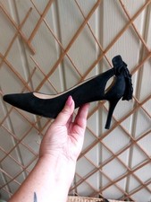 Nine West Black Pumps Suede LEATHER Black Tassel Size 8 NM