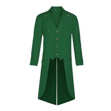 DZMDIP Mens Steampunk Pirate Tailcoat Jacket Gothic Victorian Large, Green