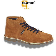 Grafters Monkey Boots Mens Hiking Ankle Desert Walking Leather Grip Sole Tread