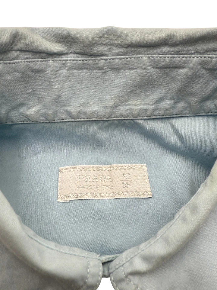 Prada Women Casual 23% Nylon 5% Rubber Blue Shirt Size 40-M - Image 4 of 4