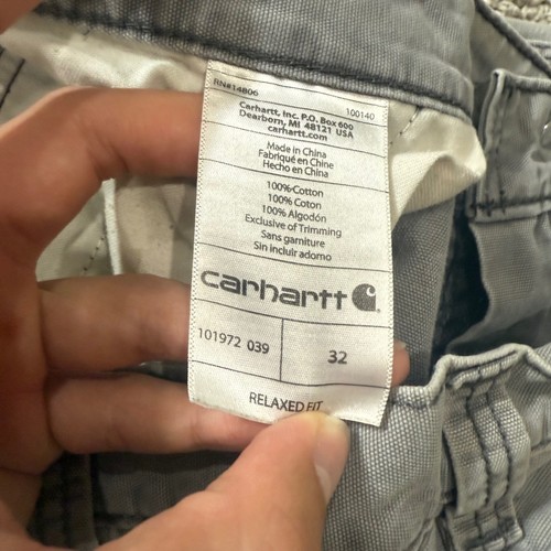 Carhartt Jorts Relaxed Fit Gray Cargo Shorts Mens 32x12 Workwear Outdoor - Picture 5 of 5