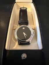 Movado Museum Classic Swiss Made Black Dial Watch | New Battery | Box Included