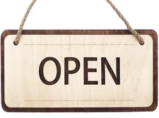 IRICUS Wooden Open Closed Sign 15х7 Inch, Wooden Rustic Open — Closed Sign fo...