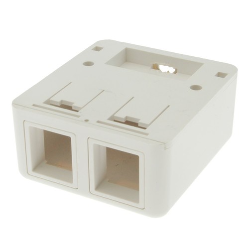 5 Pcs Dual Port Hole RJ45 Network Surface Mount Box For Keystone Jack White - Afbeelding 3 van 5