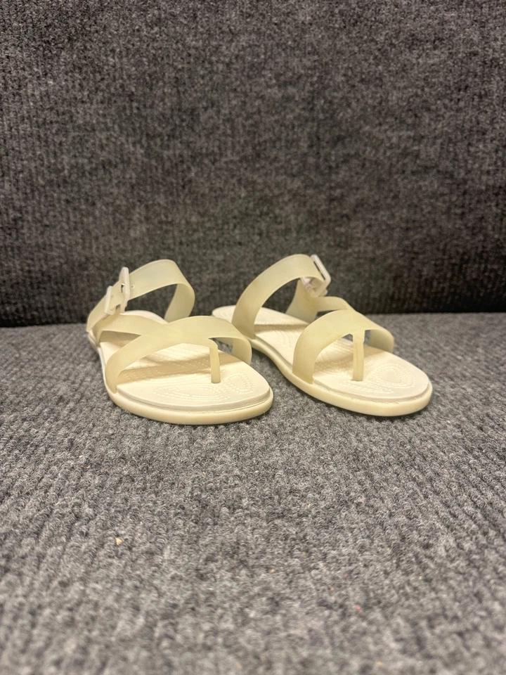 Crocs женские тулум 8 белые прозрачные без шнуровки на носке полупрозрачные комфортные горки - Изображение 2 из 4