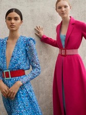 Carolina Herrera 2018 Resort Dress Blue Flowers $2890 Retail