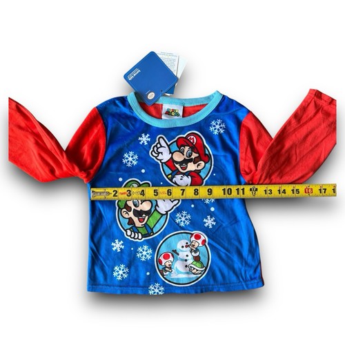 Komar Kids x Super Mario Bros - 2-teiliges Schlafanzug-Set - Jungen Größe 4 - rot blau - Bild 15 von 18