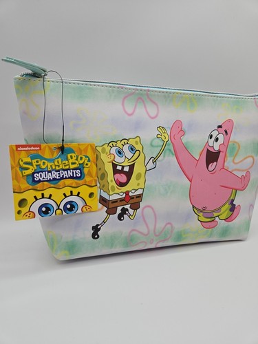 Bolso de Cosméticos Bob Esponja Flores y Rayas Nuevo con Etiquetas Cuero Sintético  - Imagen 2 de 6
