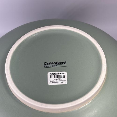Crate & Barrel Extra Large Shaillee Mixing Bowl 10.5” Matte Mint Green READ HTF - Picture 7 of 9