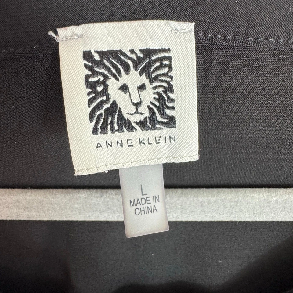 Anne Klein черный Джерси вязаный блузка с чистый 3/4 в горошек рукава размер L - Изображение 4 из 4