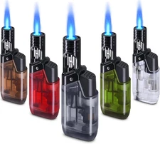 5 Pack Torch Lighter Mini Refillable Butane Lighters Utility Lighter Long Wand P