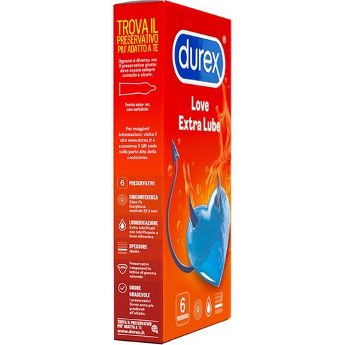 Preservativi Durex Love EXTRA LUBE Classici lubrificati Profilattici Easy-On - Zdjęcie 4 z 20