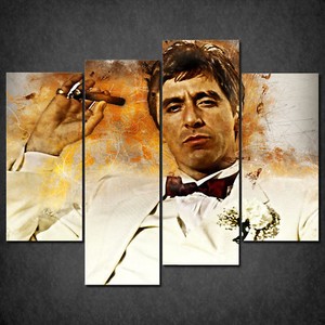 TONY MONTANA SMOKING CIGAR SCARFACE CASCADE CANVAS PRINT WALL ART READY