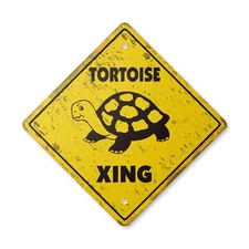 Tortoise Vintage Crossing Sign Xing Plastic Rustic turtle animal lover collectib
