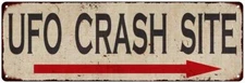 UFO Crash Site Vintage Look Home Decor Farmhouse Metal Sign 106180071021