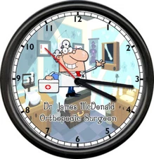 Doctor Physician Medical Office Dr. Orthopedic Personalized Name Wall Sign Clock