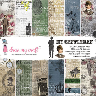Dress My Craft My Gentleman 6x6 Single-Sided Paper Pack DMCP2344 Masculine