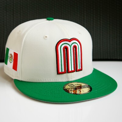 New Era Mexico Men s Fitted Hat World Baseball Limited-Edition 59fifty Beige/Grn