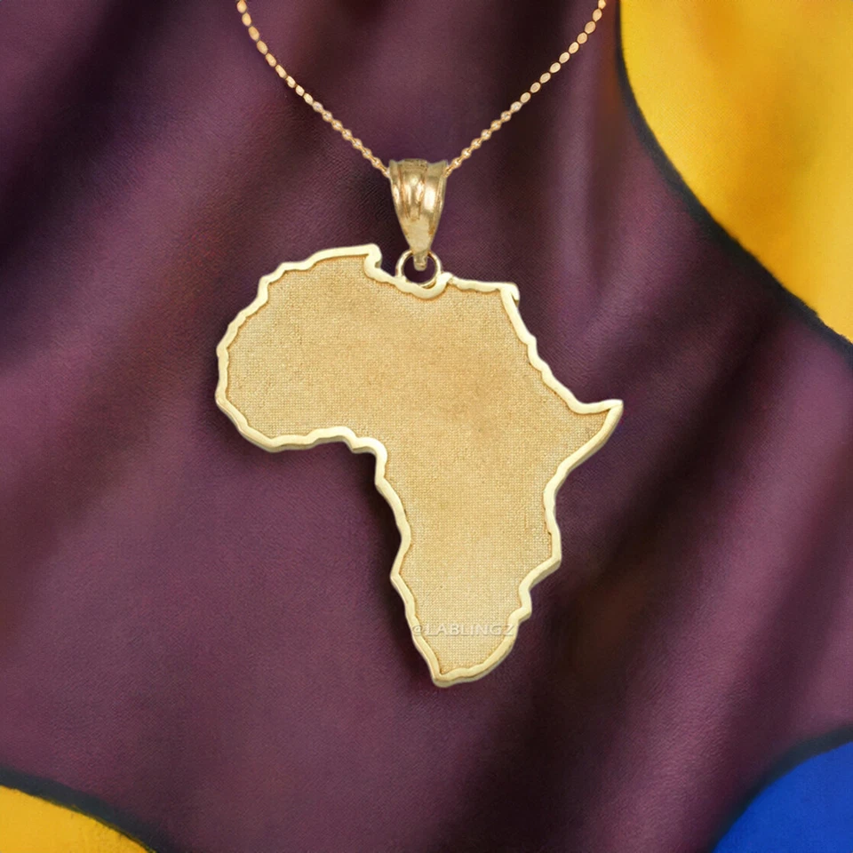 Collar Colgante Mapa África Oro (amarillo, blanco, oro rosa, 10k/14k) Foto 2 de 4