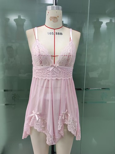 Women Lingerie Lace Babydoll Strap Chemise Halter Teddy V Neck Sleepwear Dress - Picture 10 of 15