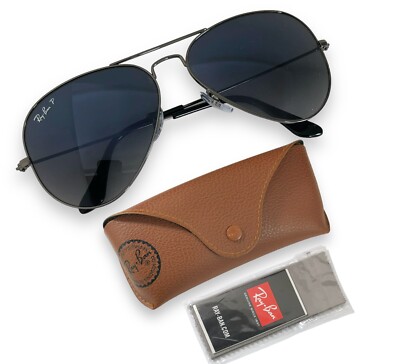 Ray-Ban RB3025 Aviator Gradient Gray Sunglasses with case Ray-Ban RB3025 Aviator Gradient XL (58 - 14) with Grey  main image 2