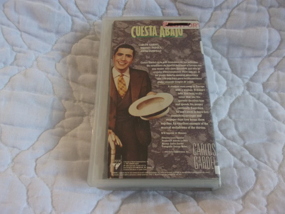 CUESTA ABAJO VHS CARLOS GARDEL MONA MARIS TANGO DANCE MUSICAL SPANISH ARGENTINA - Image 2 of 4