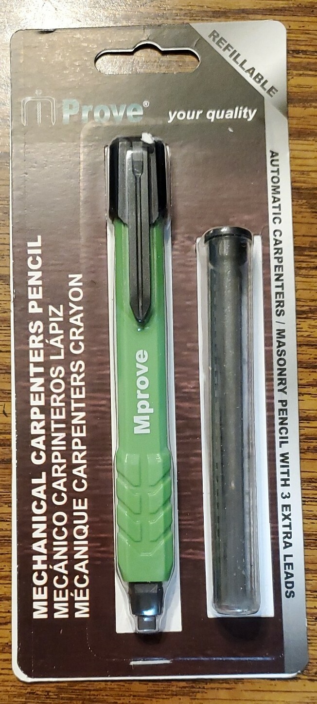 MProve Mechanical Carpenters Pencil + 3 Lead Refills Creased