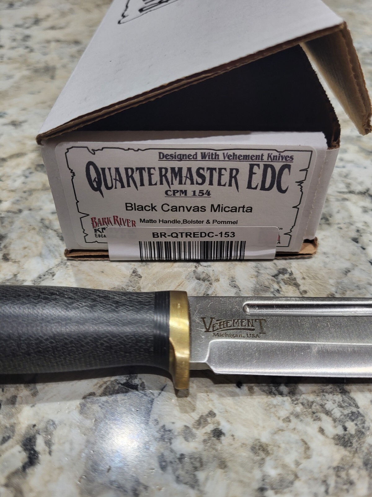Bark River Knives Quartermaster EDC Saber Grind CPM 154 Aged Stacked