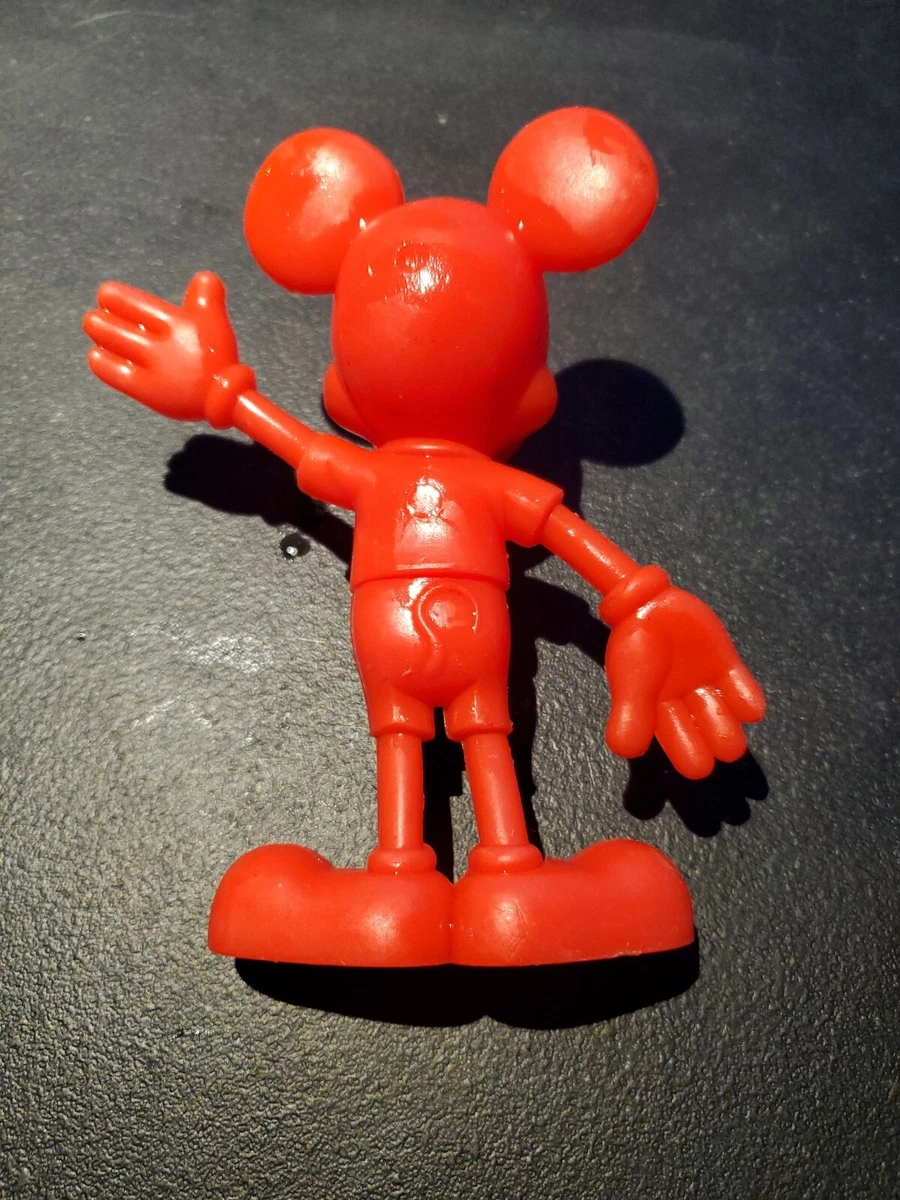 VINTAGE 1971 Louis Marx Red MICKEY MOUSE Figurine Walt Disney Plastic Figure Toy