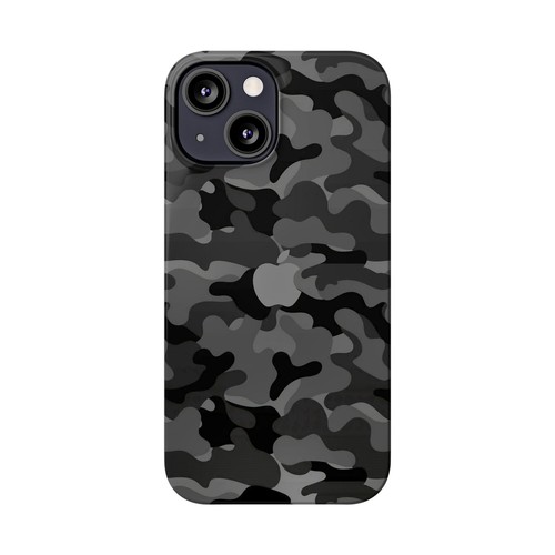 Funda delgada gris iPhone, diseño camuflaje premium, acabado brillante - Imagen 39 de 73