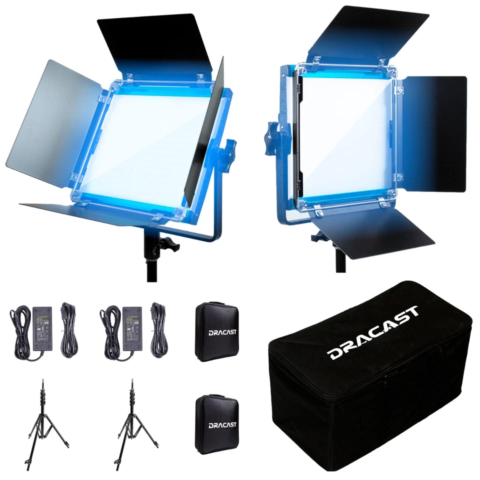 Dracast LED500 X Series Daylight LED 2 Light Kit with Nylon Padded Travel Case - Image 2 of 4